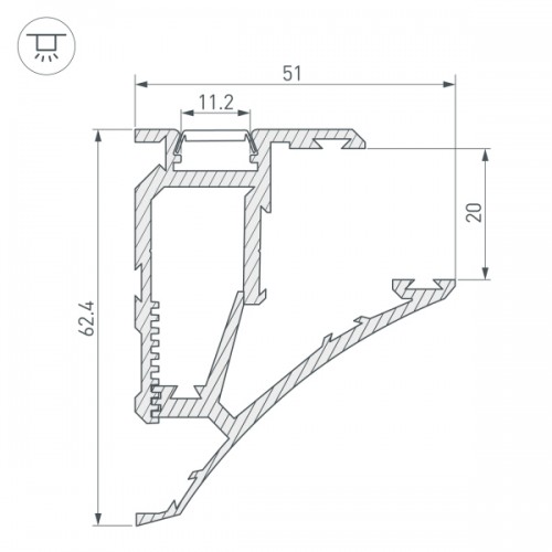 Профиль SHELF-620-2000-SET ANOD (Arlight, Алюминий)