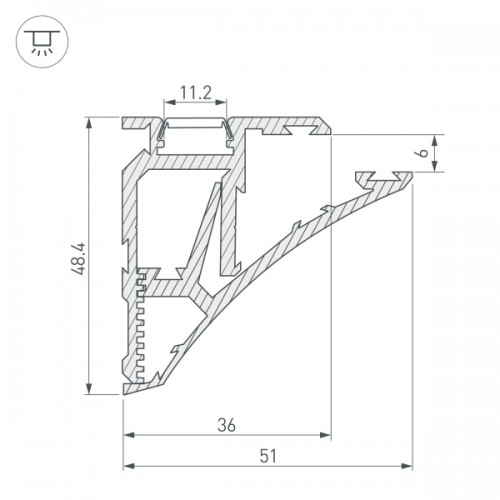 Профиль SHELF-620-2000-SET ANOD (Arlight, Алюминий)