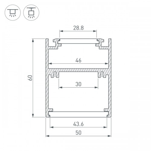 Профиль SL-ARC-5060-D1000-A45 WHITE (дуга 1 из 8) (Arlight, Алюминий)