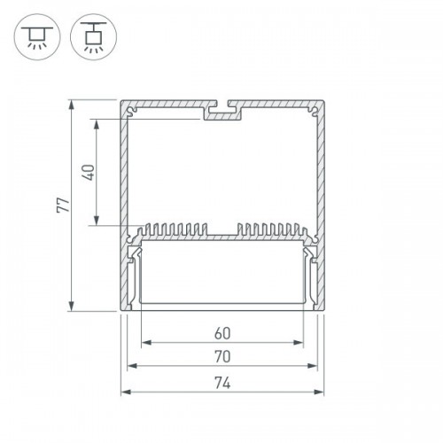 Профиль SL-LINE-7477-2000 BLACK (Arlight, Алюминий)