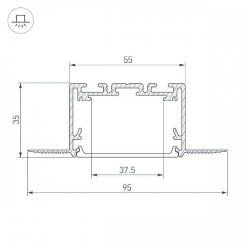 Профиль SL-LINIA55-FANTOM-2500 SEAMLESS ANOD (Arlight, Алюминий)