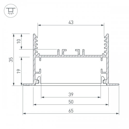 Профиль SL-LINIA65-F-2000 ANOD (Arlight, Алюминий)