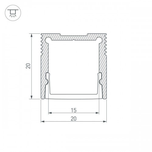 Профиль SL-SLIM20-H20-2000 ANOD (Arlight, Алюминий)