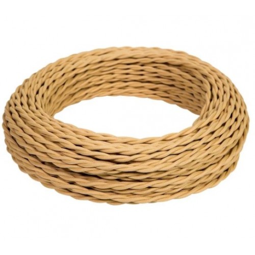 Провод монтажный витой ПВХ  2х2,5мм, цвет - песочное золото (бухта 50м),ТМ "МЕЗОНИНЪ" GE70142-32