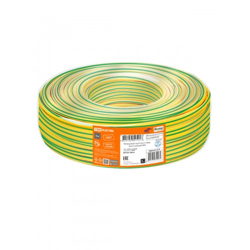 Провод ПуГВ 1*0,75 ГОСТ (100м), желто-зеленый TDM