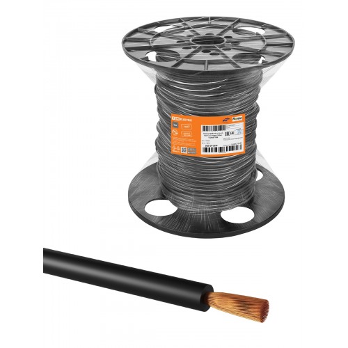 Провод ПуГВнг(А)-LS 1*1,5 ГОСТ на катушке (700м), черный TDM