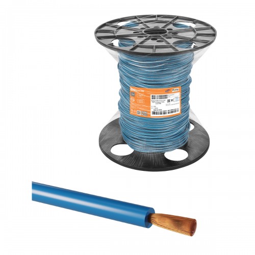 Провод ПуГВнг(А)-LS 1*10,0 ГОСТ на катушке (150м), синий TDM