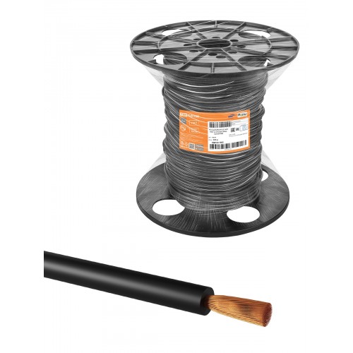 Провод ПуГВнг(А)-LS 1*4,0 ГОСТ на катушке (300м), черный TDM