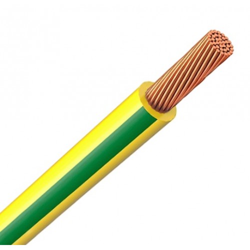 Провод ПуГВнг(А)-LS 1х6,0 ГОСТ (100м), желто-зеленый TDM