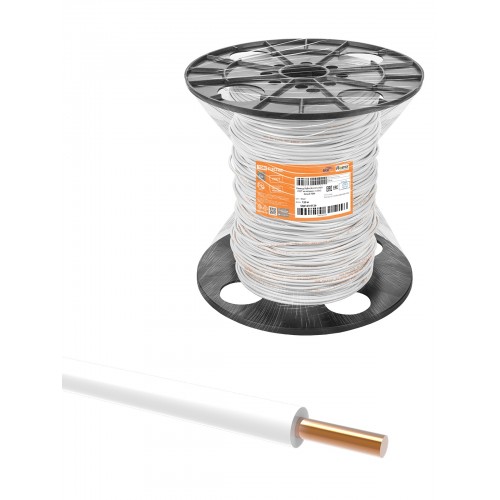 Провод ПуВнг(А)-LS 1*10,0 ГОСТ на катушке  (150м), белый TDM