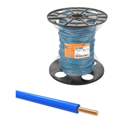Провод ПуВнг(А)-LS 1*10,0 ГОСТ на катушке (150м), синий TDM