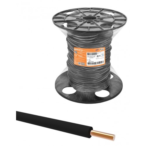 Провод ПуВнг(А)-LS 1*10,0 ГОСТна катушке  (150м), черный TDM