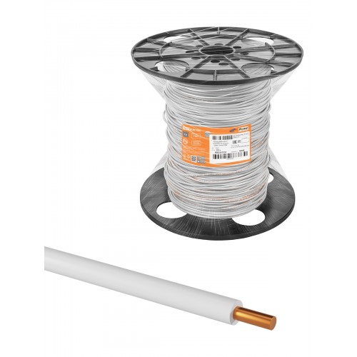 Провод ПуВнг(А)-LS 1*4,0 ГОСТ на катушке (300м), белый TDM