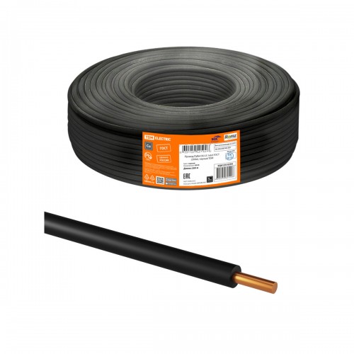 Провод ПуВнг(А)-LS 1*6,0 ГОСТ (200м), черный TDM