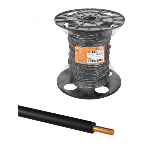 Провод ПуВнг(А)-LS 1*6,0 ГОСТ на катушке (300м), черный TDM