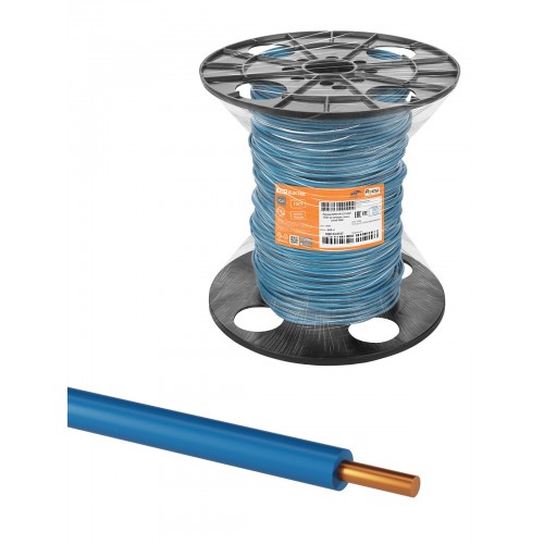 Провод ПуВнг(А)-LS 1*6,0 ГОСТ на катушке (300м), синий TDM