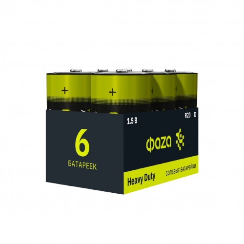 R20 (солевые эл. питания) R20          ФАZА Heavy Duty Pack-6