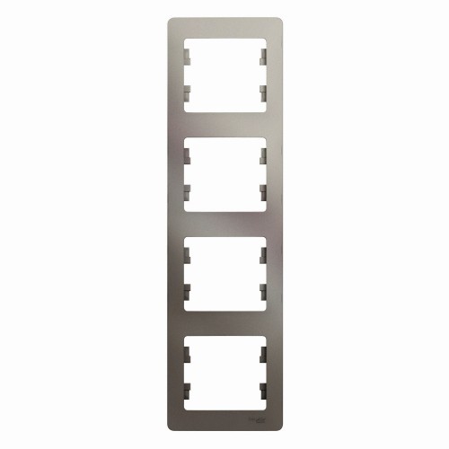 Рамка 4-постовая вертикальная, платина Glossa