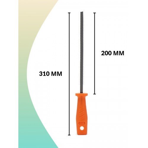 Рашпиль круглый длина 200 мм, пластиковая рукоятка "Рубин" TDM