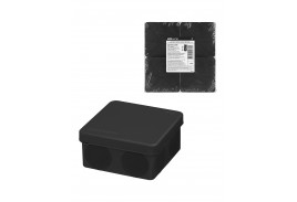 Распаячная коробка, двухкомпонентная, ОП 80х80х40 мм, IP66, 8 вх., черная, TDM (набор 4 шт)
