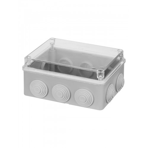 Распаячная коробка ОП 150х110х70мм, прозрач. крышка, IP55, 10 гермовводов, инд. штрихкод, TDM
