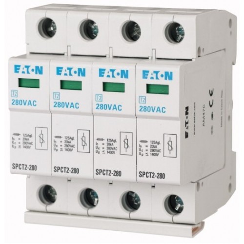 Разрядник SPCT2-280/4, 4P, 280VAC, 20kA(8/20мкс, класс C, индикация, 4M