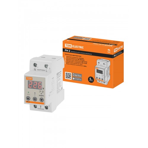 Реле напряжения 1ф РН 2 25А-220В (LED-дисплей) TDM