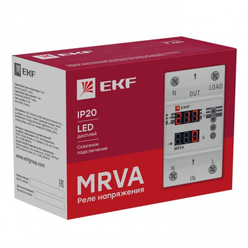 Реле напряжения и тока с дисплеем MRVA 25A EKF PROxima