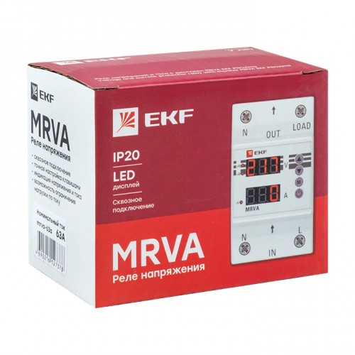 Реле напряжения и тока с дисплеем MRVA 63A EKF PROxima