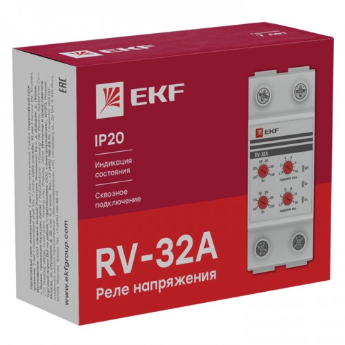Реле напряжения (сквозное подкл.) RV-32A EKF PROxima
