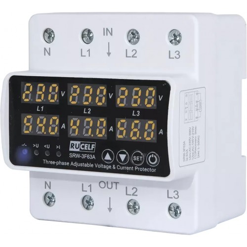 Реле напряжения трехфазное RUCELF SRW-3F63A