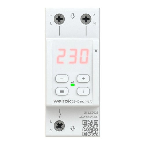 Реле напряжения welrok D2-40 red