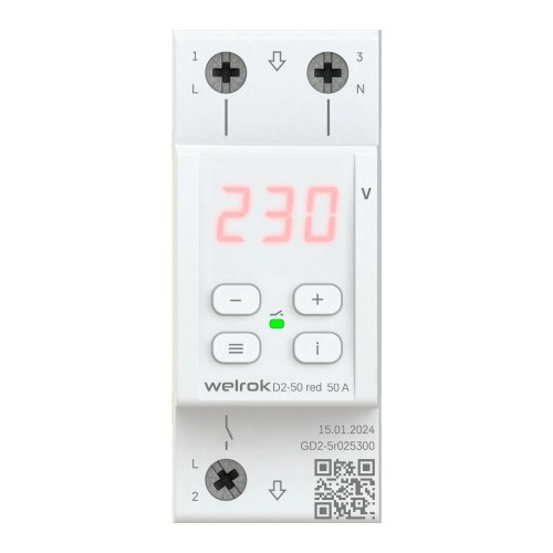 Реле напряжения welrok D2-50 red