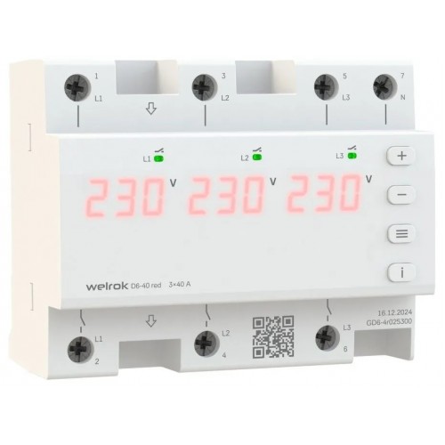 Реле напряжения welrok D6-40 red