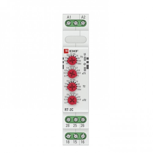Реле времени (2 регулир. порога времени 2 исп. конт.) RT-2C EKF PROxima