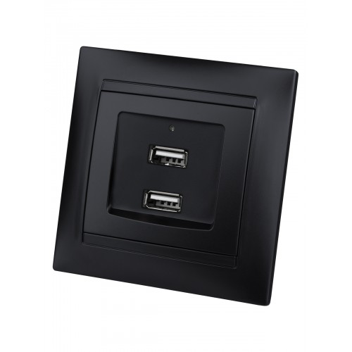 Розетка 2USB порт 2,1А 5В графит "Лама" TDM