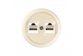 Розетка двойная компьютерная RJ45 сл. кость «Болонь» TDM