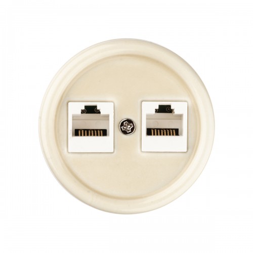 Розетка двойная компьютерная RJ45 сл. кость «Болонь» TDM