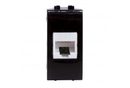 Розетка компьютерная 1-м СП 1мод. Brava RJ45 кат.5E черн. DKC