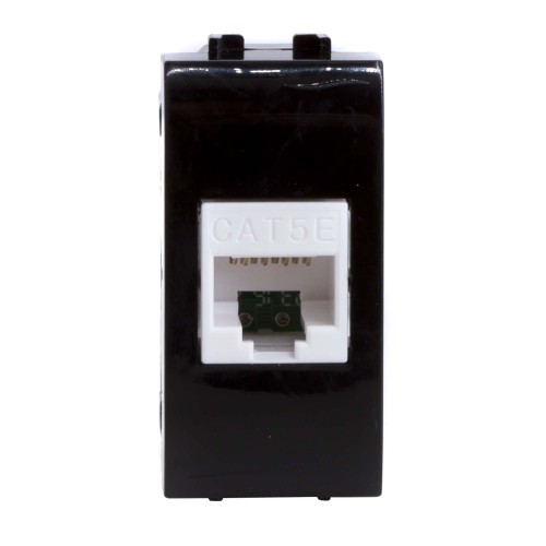 Розетка компьютерная 1-м СП 1мод. Brava RJ45 кат.5E черн. DKC