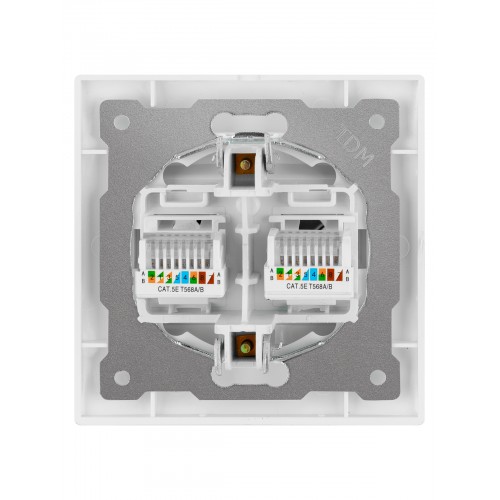 Розетка компьютерная двойная RJ45 белая "Лама" TDM