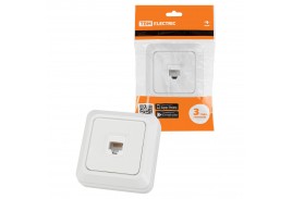 Розетка компьютерная (RJ-45) открытой установки IP20, белая 