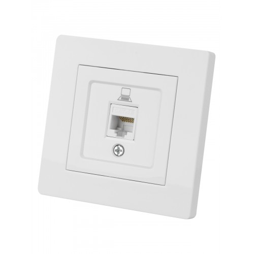 Розетка компьютерная RJ45 белая "Сенеж" TDM