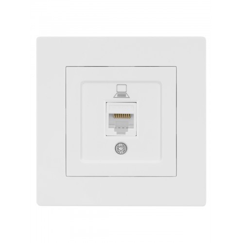 Розетка компьютерная RJ45 белая "Сенеж" TDM