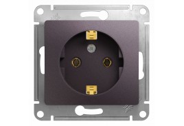 Розетка с заземлением сиреневый туман GLOSSA GSL001443