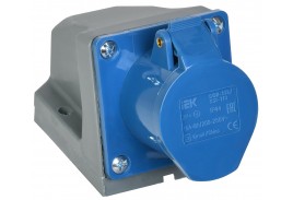 Розетка стационарная ССИ-113 16А-6ч/200-250В 2P+PE IP44 IEK
