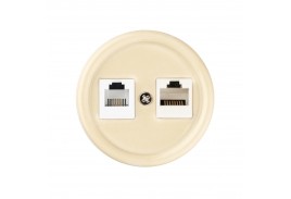 Розетка телефонная RJ11 + компьютерная RJ45 сл. кость «Болонь» TDM