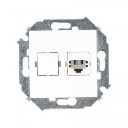 Розетка телефонная RJ11, винтовой зажим, белый SIMON