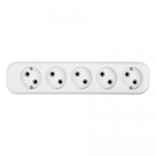 Розеточная колодка GSB-10-5-IP20 Easy, 10А, 5 мест, без заземления, без выключателя, IP20