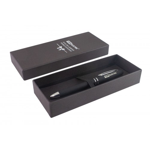 Ручка черная покрытие Soft touch в подарочном футляре TDM